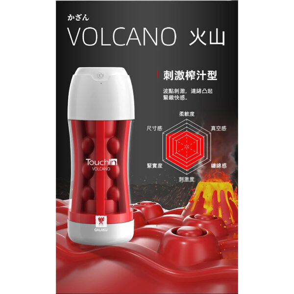 GALAKU Touch in智能電動觸動吮吸飛機杯- 火山(紅)
